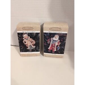 Vintage Hallmark Showcase Mrs. Claus and‎ Santa's Keepsake Ornaments NIB 1996